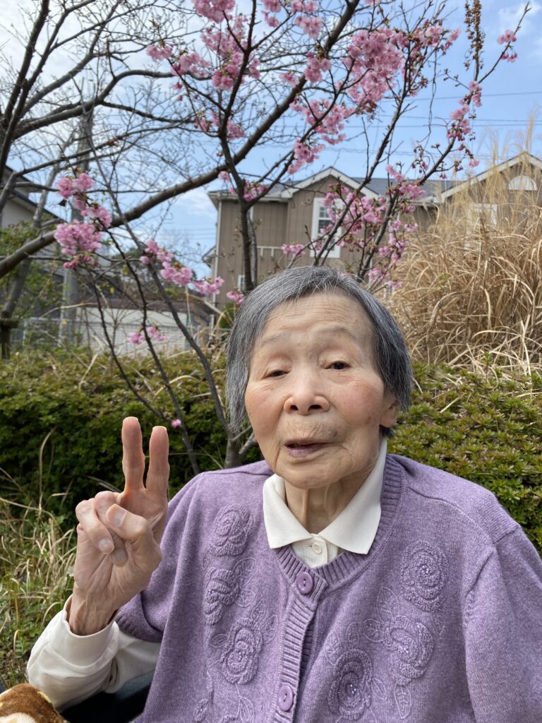 早咲きの桜ヒガンザクラが開花 　福岡　太宰府　介護施設　老人ホーム　カルム太宰府　202604-3