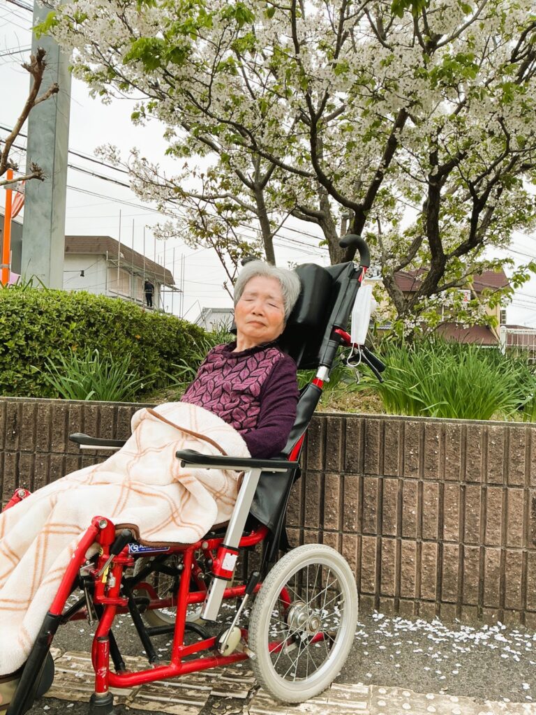 老人ホームで施設内お花見　大阪　介護施設　カルム泉佐野　202604-3