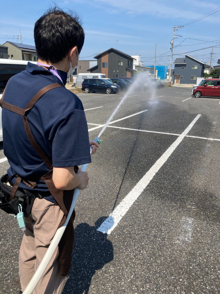 火災想定　避難訓練　通報　避難誘導　初期消火　消火栓ホース　カルム皆生　米子市　202507-7