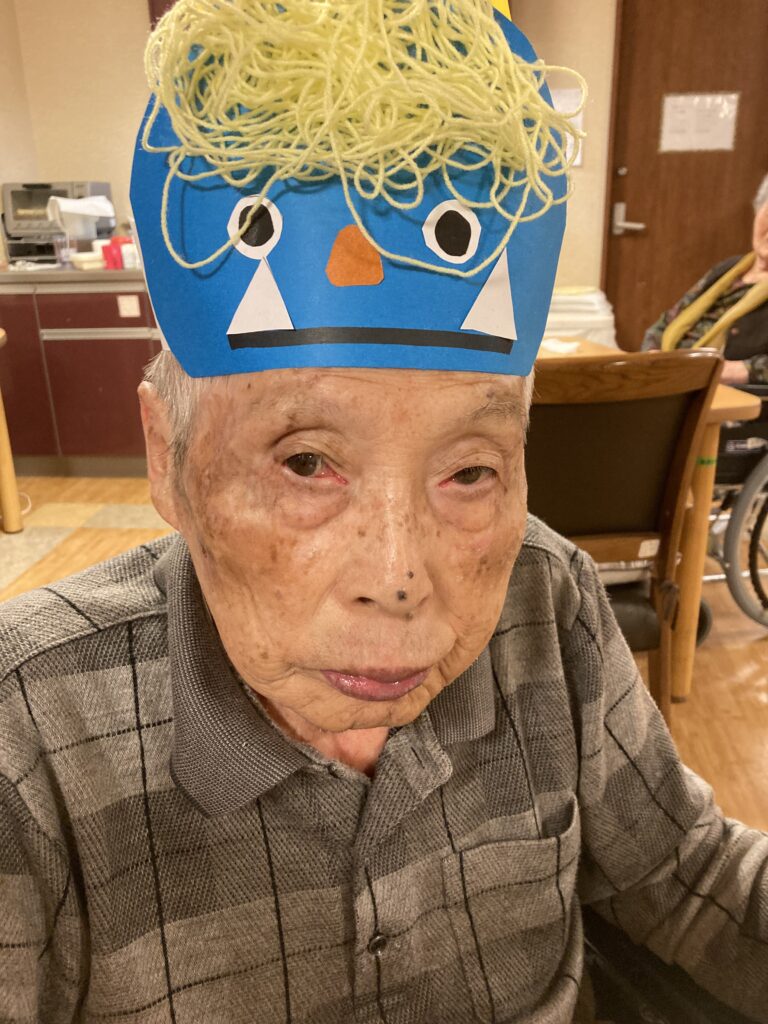 介護施設の節分製作　作業レク　米子　老人ホーム　カルム皆生　202602-6