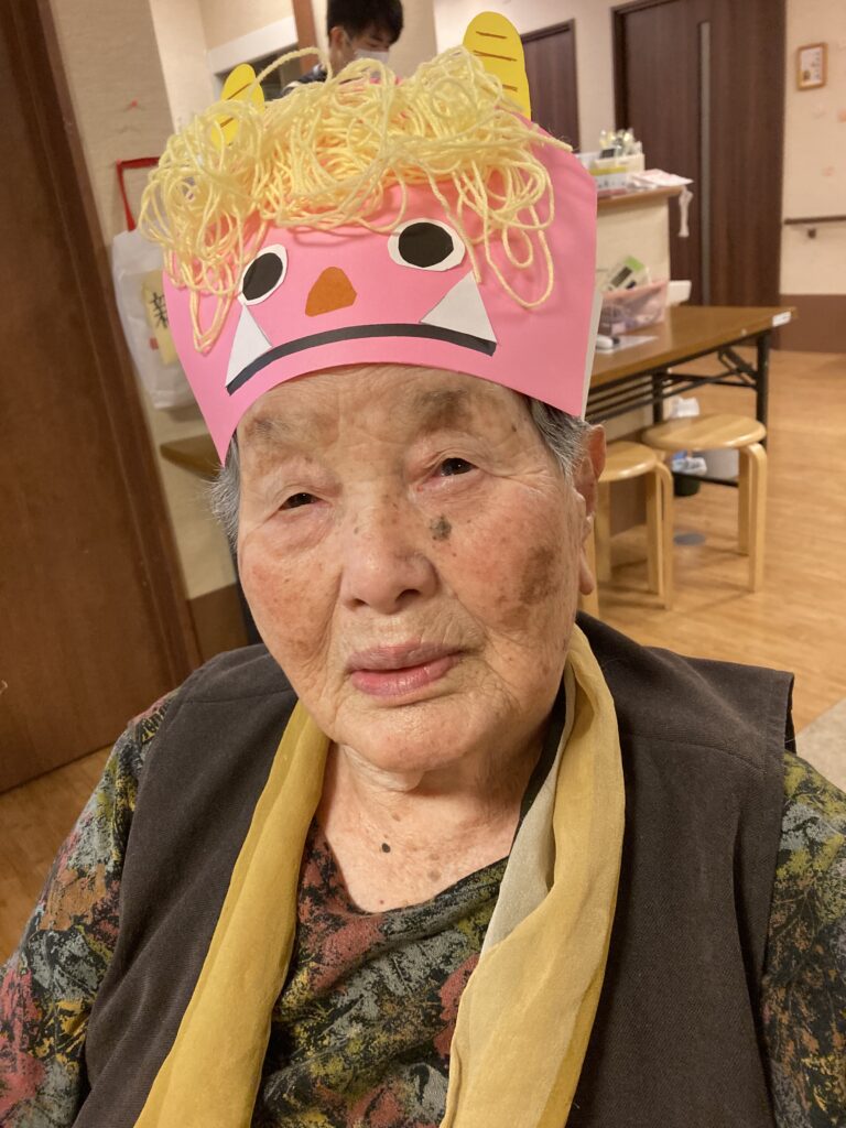 介護施設の節分製作　作業レク　米子　老人ホーム　カルム皆生　202602-5