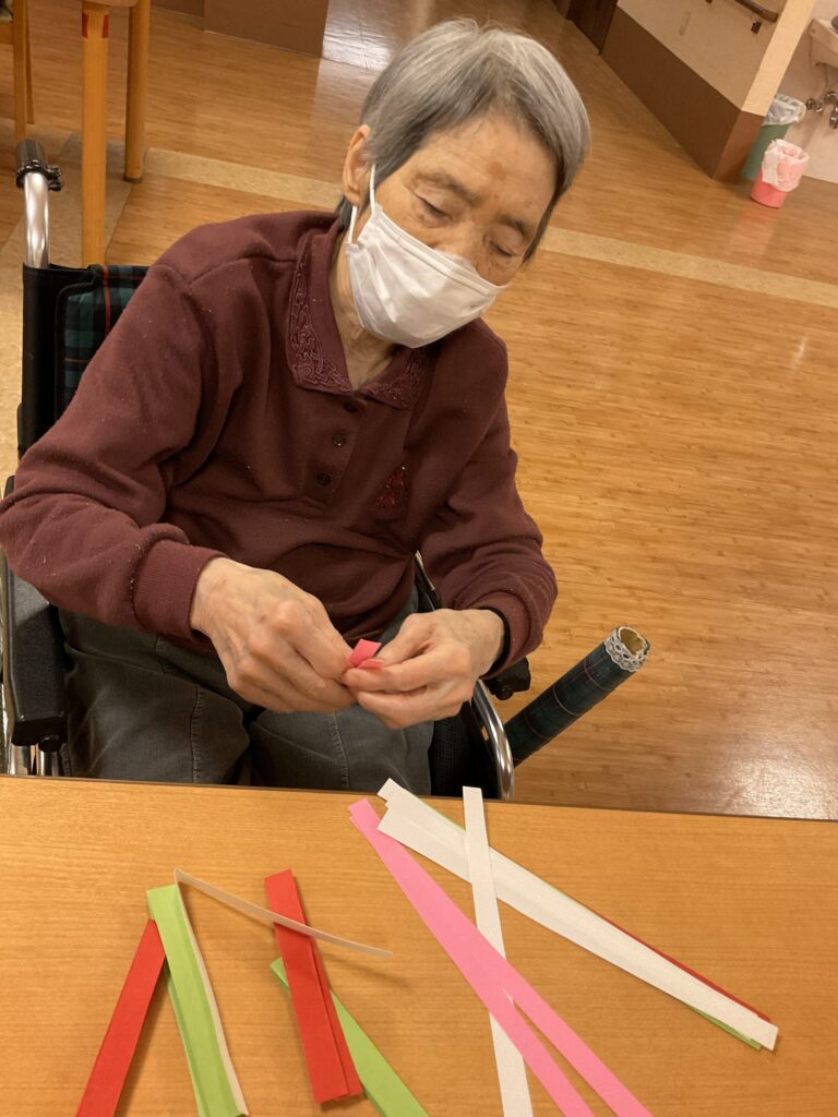 老人ホームの季節飾り　介護施設　米子　カルム皆生　202602-5