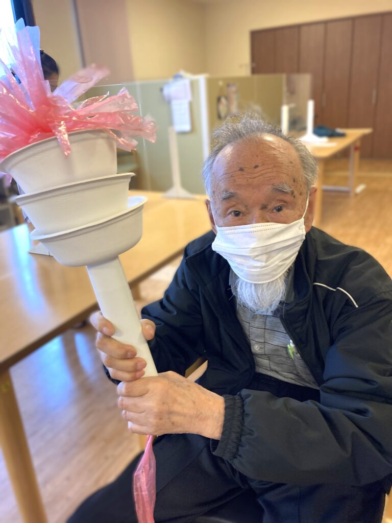 介護施設で聖火ランナー　オリンピック　鳥取　米子　皆生　老人ホーム　介護施設　カルム皆生　202602-6