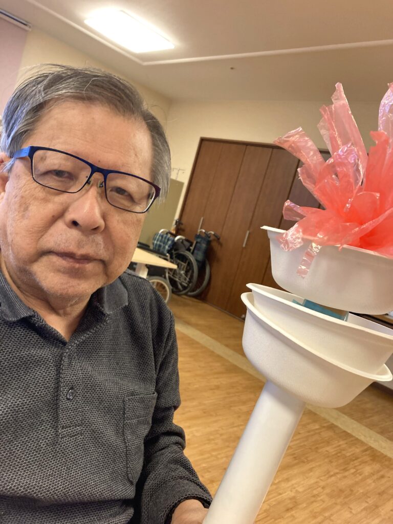 介護施設で聖火ランナー　オリンピック　鳥取　米子　皆生　老人ホーム　介護施設　カルム皆生　202602-7