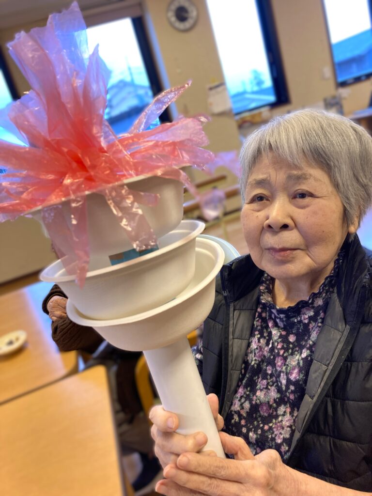 介護施設で聖火ランナー　オリンピック　鳥取　米子　皆生　老人ホーム　介護施設　カルム皆生　202602-5
