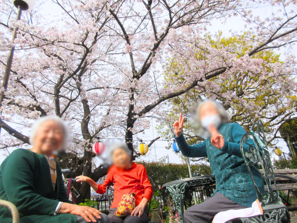 介護施設でお花見　大阪　老人ホーム　カルム桃山台　202604-3