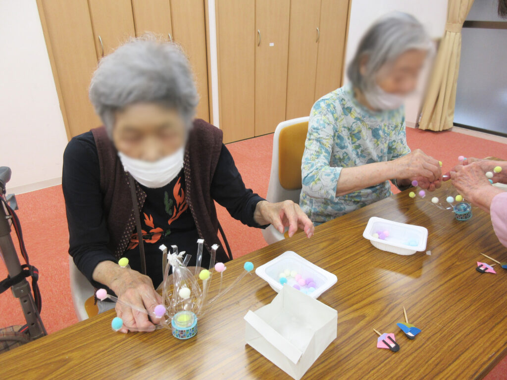 七夕飾り　七夕　大阪　高齢者施設　老人ホーム　カルム桃山台　202607-1