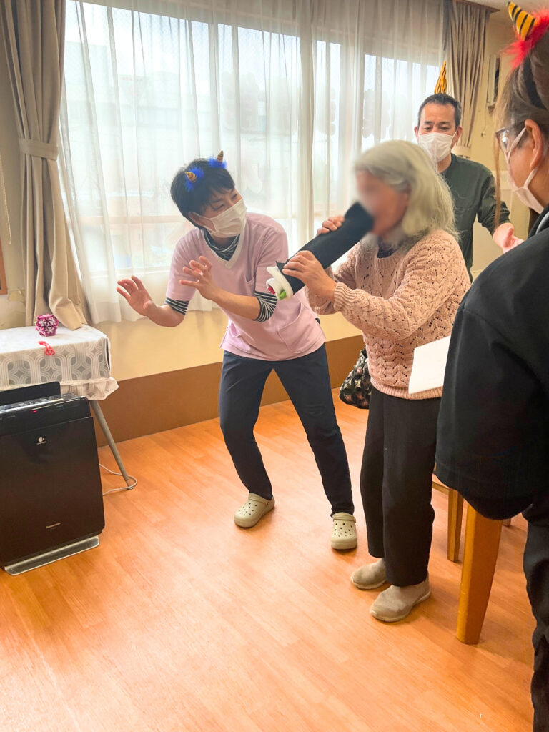 介護施設で節分行事 鳥取 米子 小規模多機能 グループホーム カルム米子 202602-1