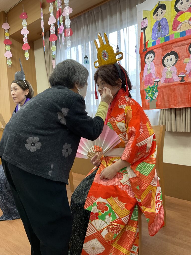 介護施設のひな祭りイベント スイーツバイキング 米子 グループホーム 小規模多機能 カルム米子 202603-1